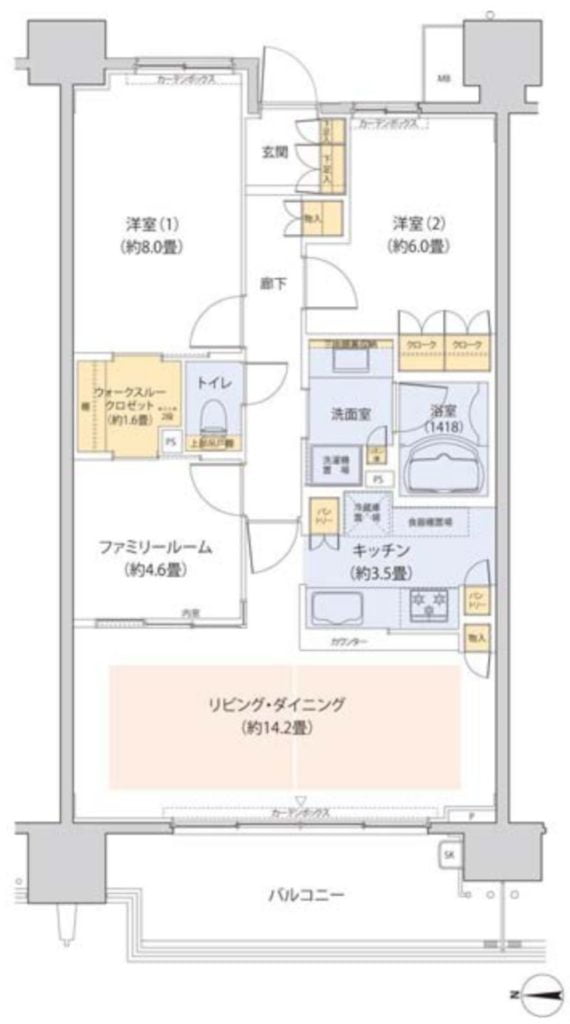 モデルルームA-80cタイプタイプの間取り図