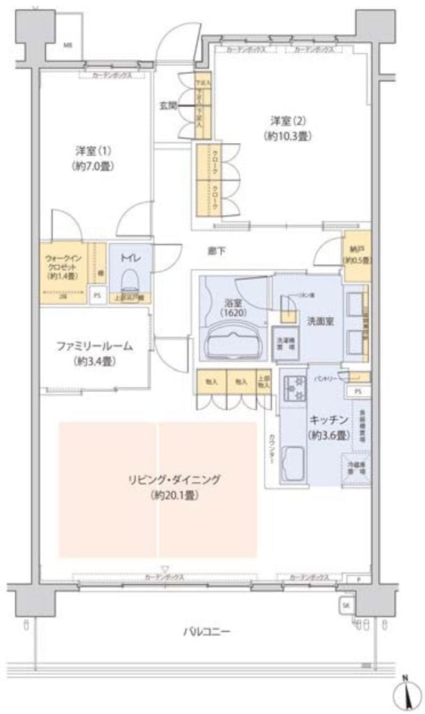 モデルルームF-100bタイプの間取り図