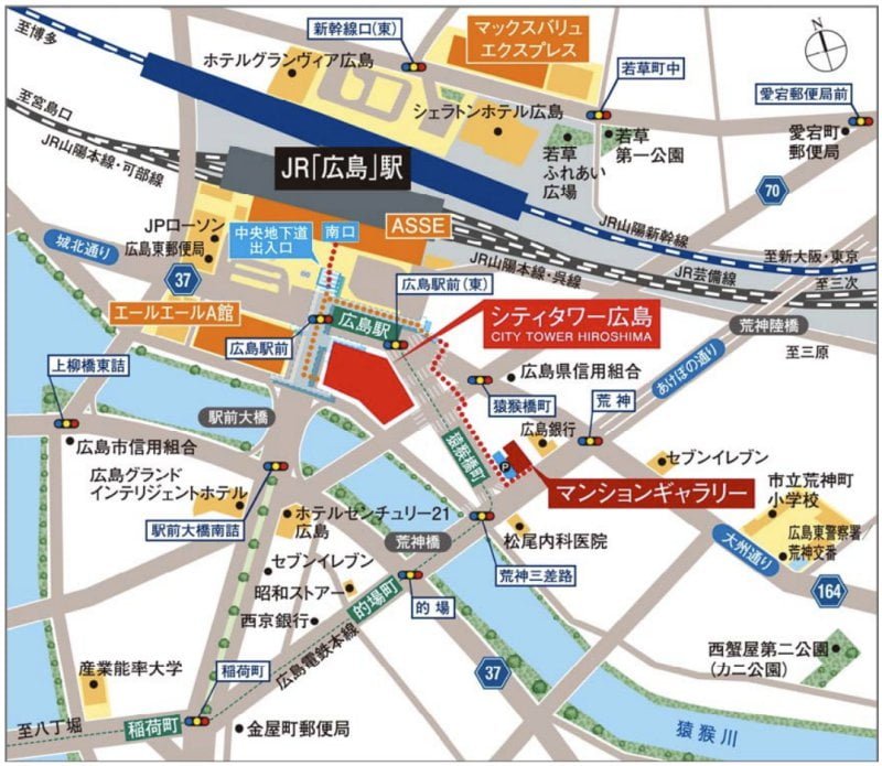 シティタワー広島の周辺地図