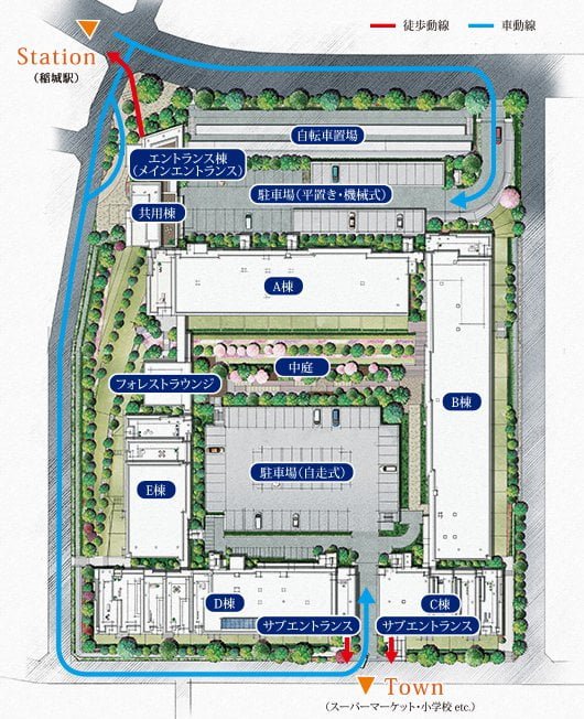 プラウドシティ南山の敷地配置図
