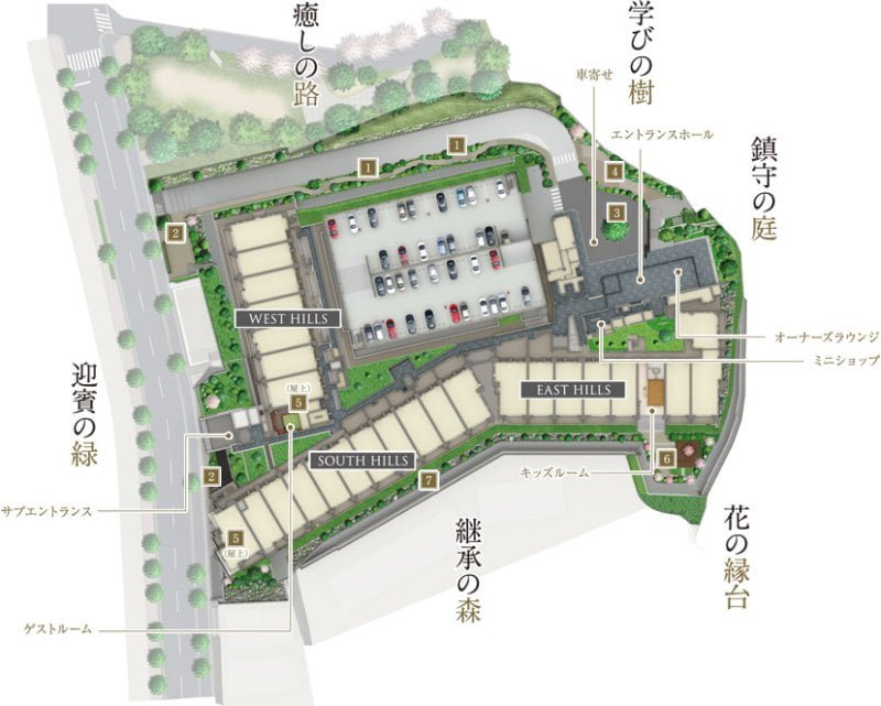 ジオ神戸中山手通の敷地配置図