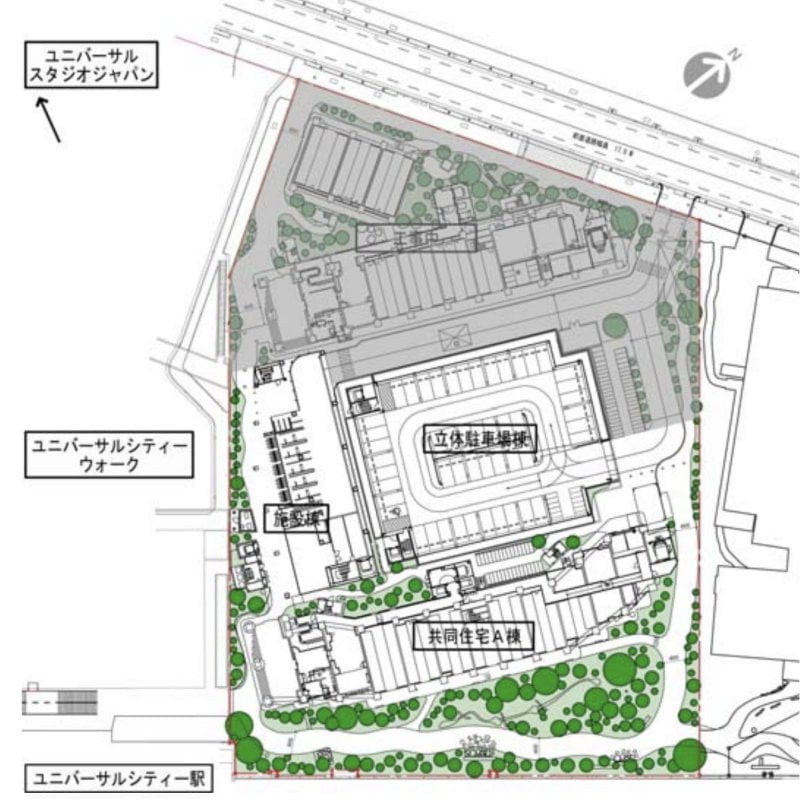 リバーガーデンシティさくらの丘　建物の配置図