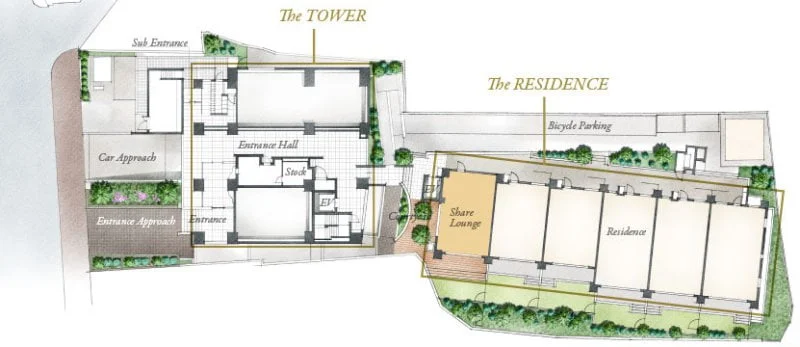 ルフォン市川一丁目 ザ・タワー＆レジデンスの敷地配置図