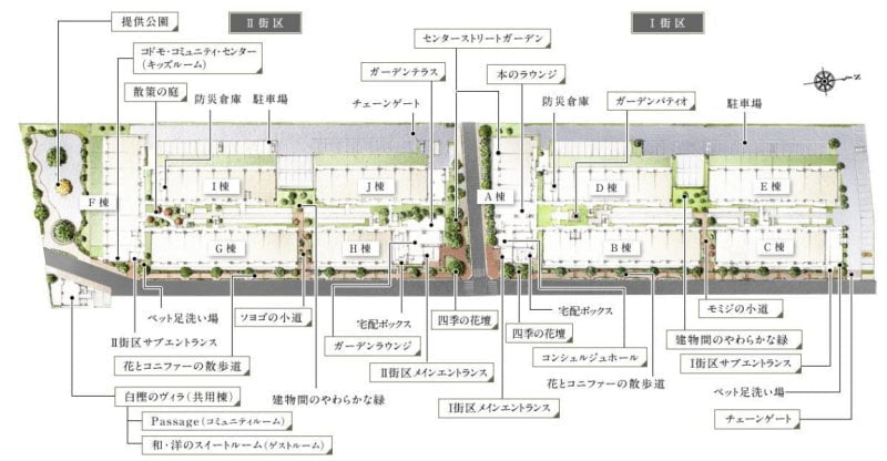 ザ・パークハウス花小金井ガーデンの敷地配置図