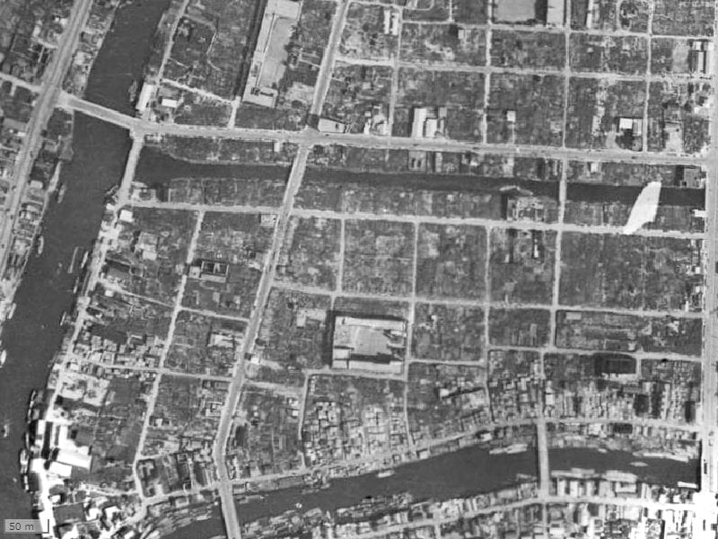 【1945～1950年度撮影】昔のジオタワー南堀江の場所・周辺環境