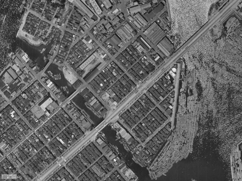 【1961～1969年度撮影】昔のファミール月島グランスイートタワーの場所・周辺環境
