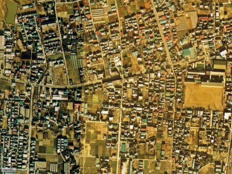 【1974～1978年度撮影】昔のバンベール草加氷川町の場所・周辺環境