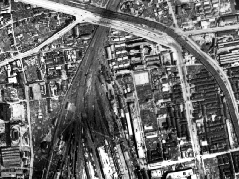 【1945～1950年度撮影】昔のグランフロント大阪オーナーズタワーの場所・周辺環境