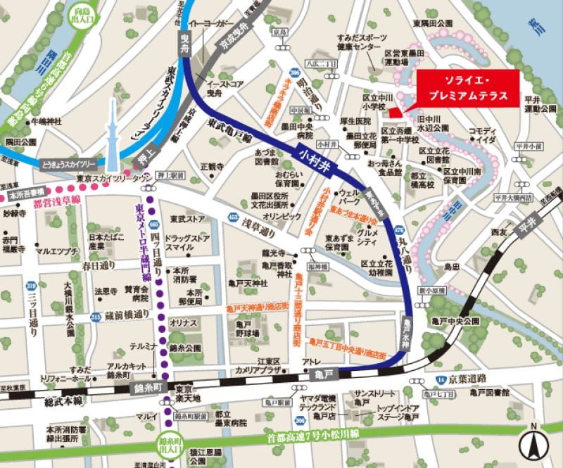 ソライエ・プレミアムテラスの現地案内図