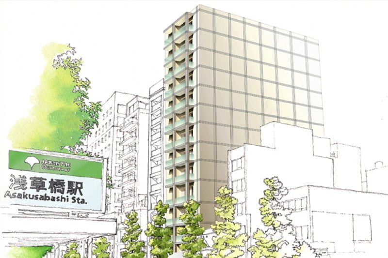リビオレゾン浅草橋の外観と周辺のイラスト