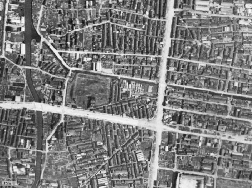 【1945～1950年度撮影】昔のユニハイム緑橋の場所・周辺環境