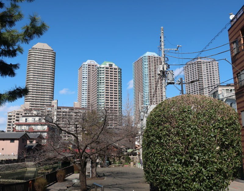 リバーシティ21エリアのタワーマンション群