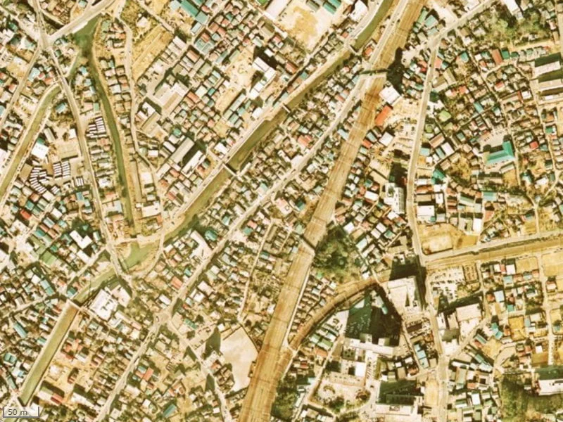 【1974～1978年度撮影】昔のパークホームズ松戸グランフォレストの場所・周辺環境