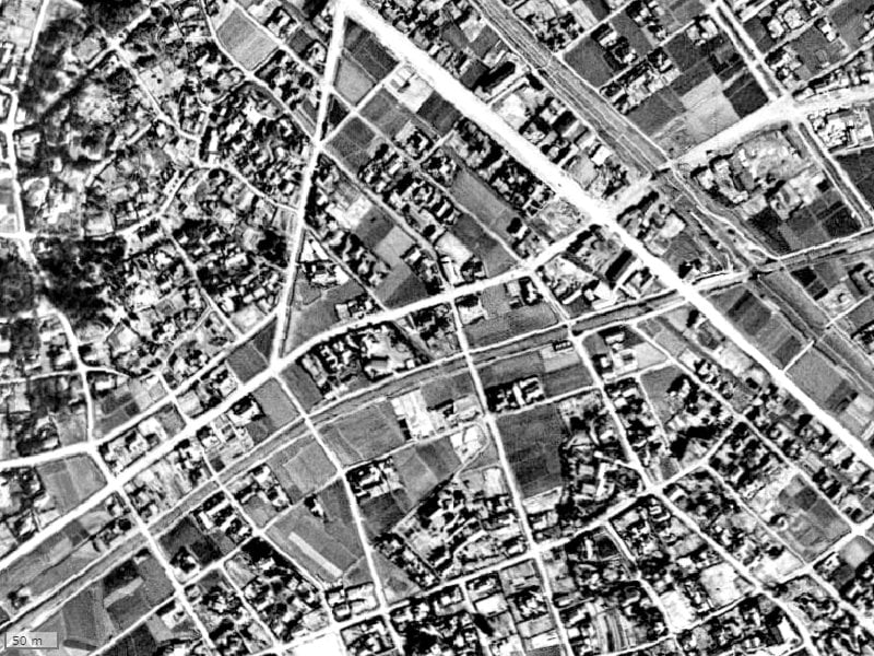 【1945～1950年度撮影】昔のデュオヴェール平尾の場所・周辺環境