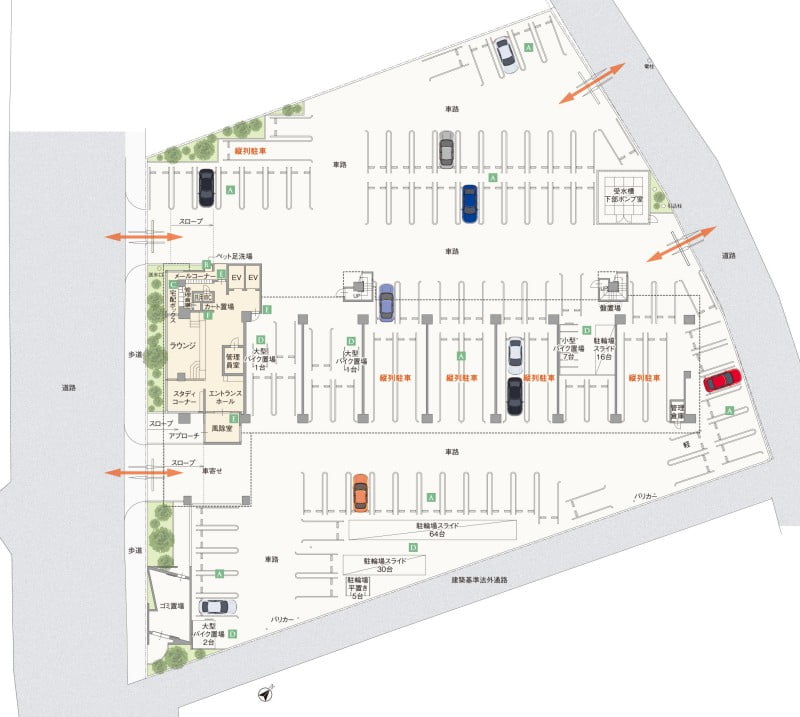 サンパーク大野城グラッセの敷地配置図