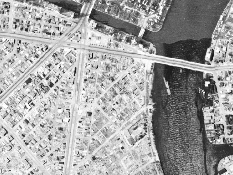 【1945～1950年度撮影】昔のグリーンパーク東日本橋リバーテラスの場所・周辺環境