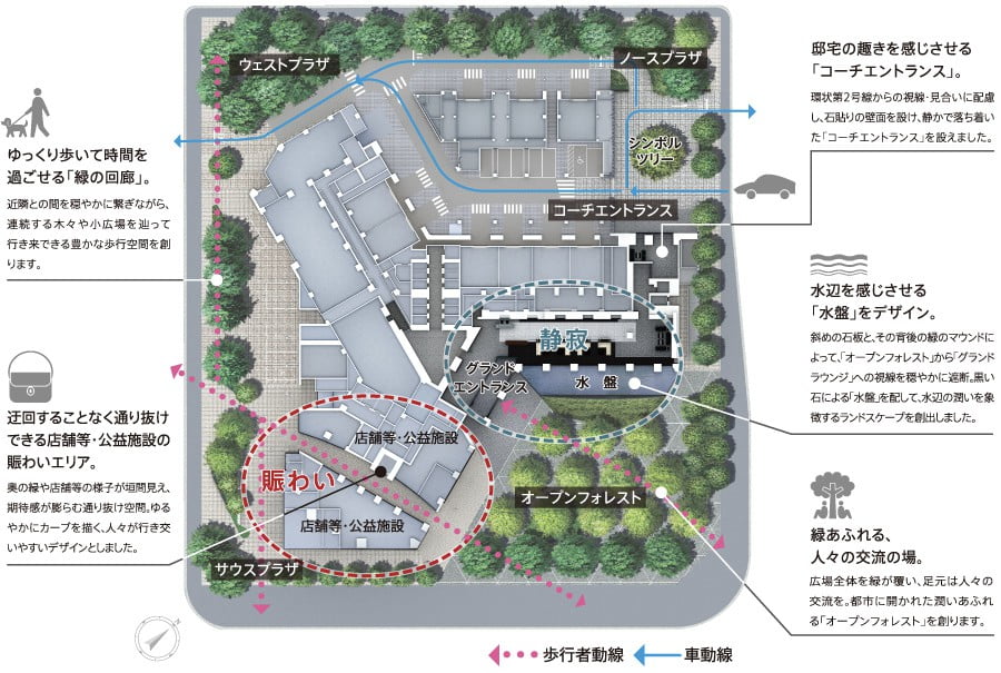 勝どきザ・タワーの敷地配置図