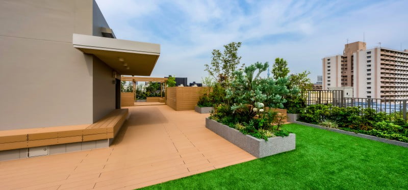 ブリリア大島パークサイドの屋上庭園CG