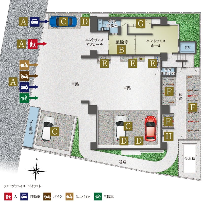 プレサンス ロジェ 岐阜ザ・レジデンスの敷地配置図