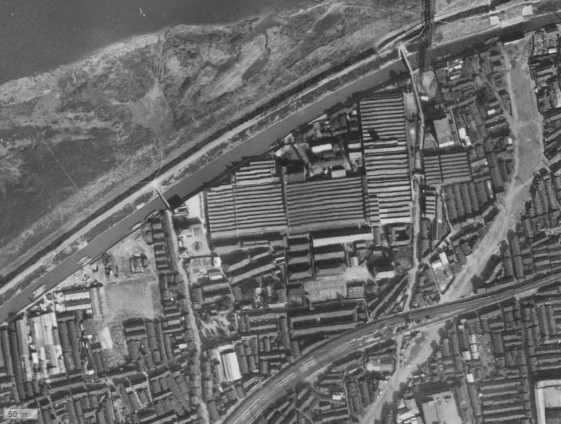 【1936～1942年度撮影】昔の中津リバーサイドコーポの場所・周辺環境