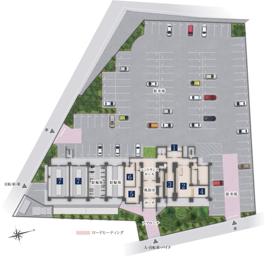 ポレスター長野ブライティアの敷地配置図