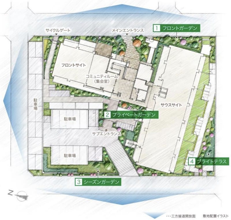 バウス湘南台の敷地配置図