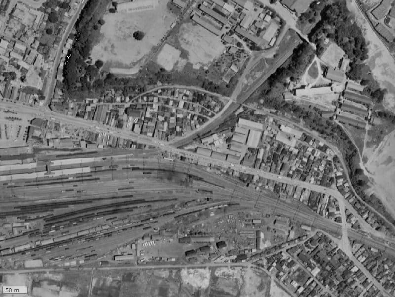 【1961～1969年度撮影】昔のプラウド水戸三の丸の場所・周辺環境