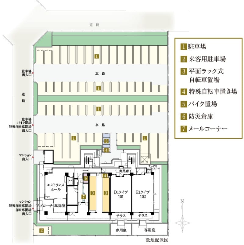 アドグランデ仙台六丁の目の敷地配置図
