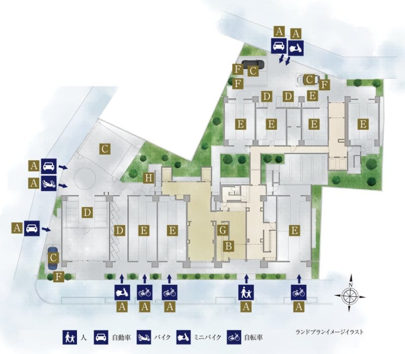 プレサンスジェネ新栄町駅前葵の敷地配置図