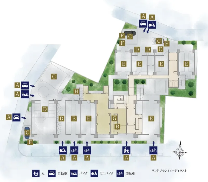 プレサンスジェネ新栄町駅前葵の敷地配置図