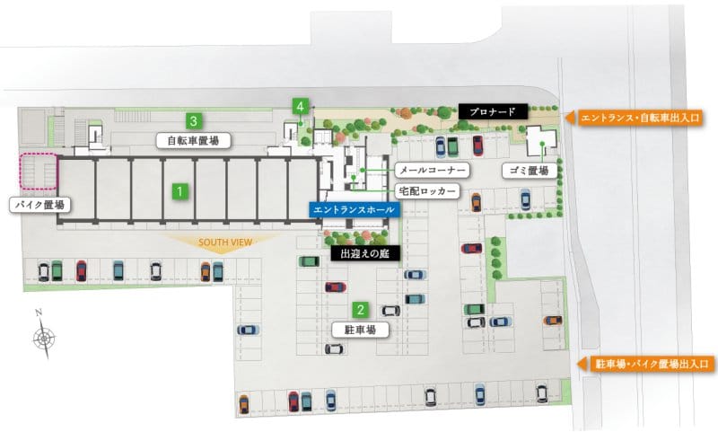 ローレルコート津桜橋グランドパレスの敷地配置図