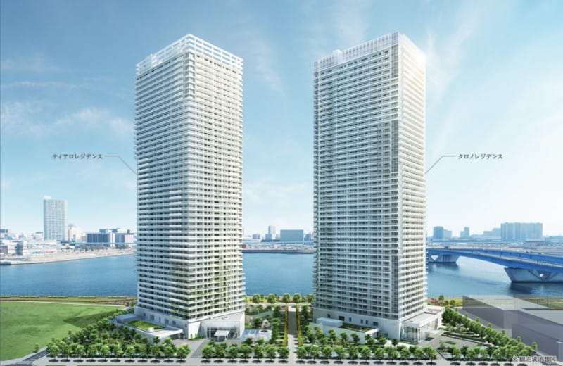 ザ・パークハウス晴海タワーズの外観CG